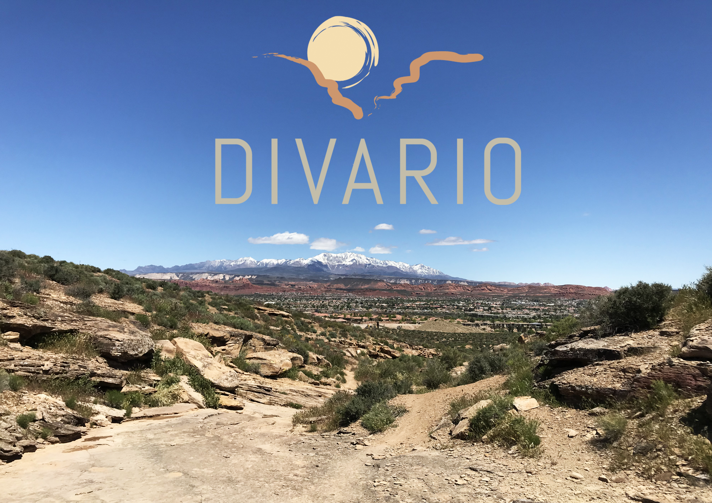 Master plan render of Divario community in St. George, Utah — 730 acres with trails, open space, and mixed-use development